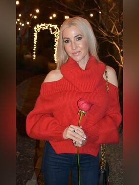 MONSE Oversized Bold Red Sleeveless Turtleneck Sweater